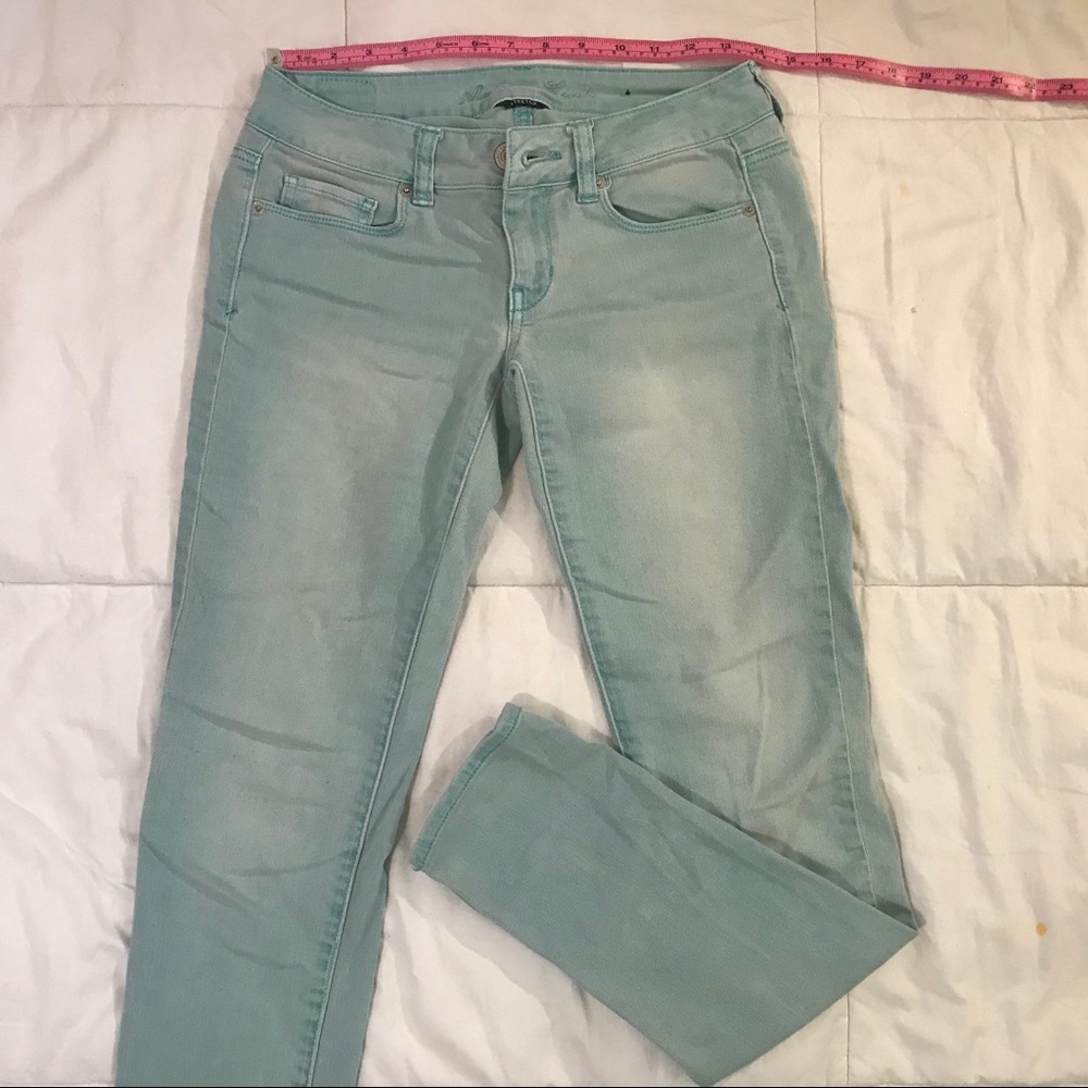 American Eagle Pastel Aqua Blue Jeans